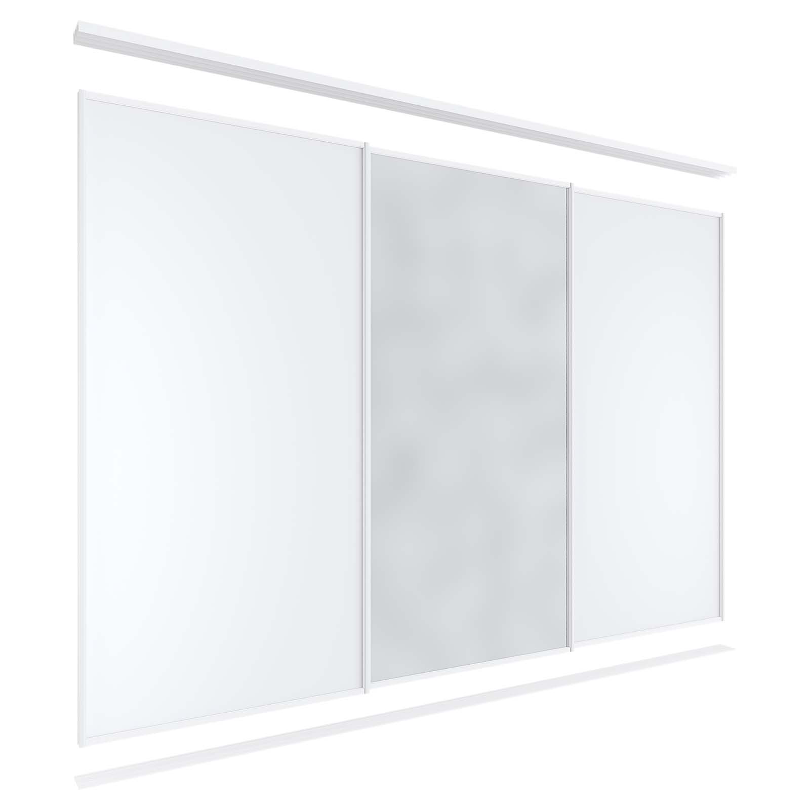 Lugna 3 Sliding Door Package - 2 Melamine 1 Mirror